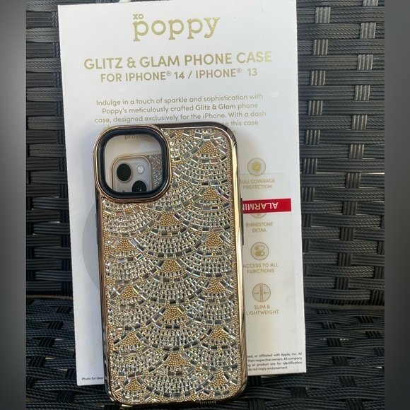 Xo Poppy Other - iPhone Case 14/13 ,Gold Glitz & Glam Phone Case for iPhone 14/13
